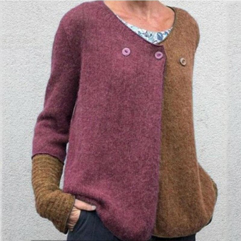 Bequemes Sweatshirt Relaxed Fit Farbenfroh Knopfleuchte