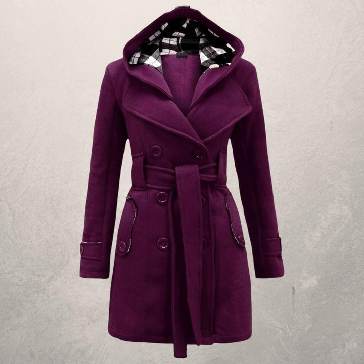 Klassischer Trenchcoat Zweireihig mit Kapuze