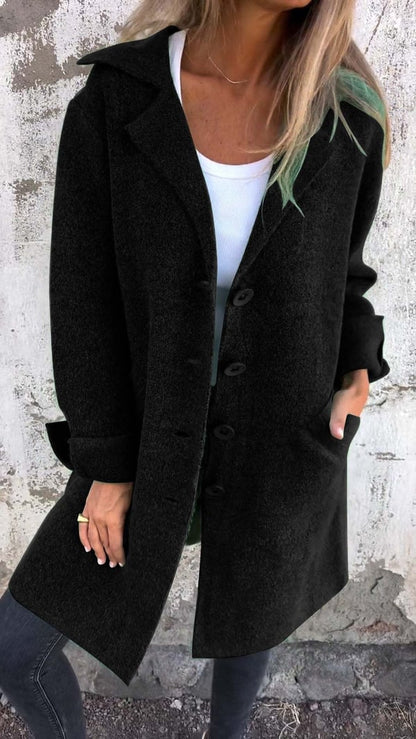 Wollmantel Damen Klassisch Elegant Warm