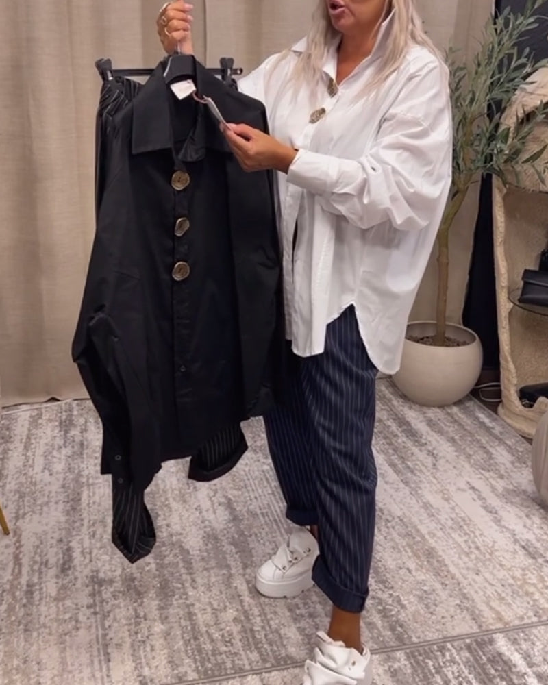 Elegantes Hemd mit Revers und Knöpfen - IdealeKleiden