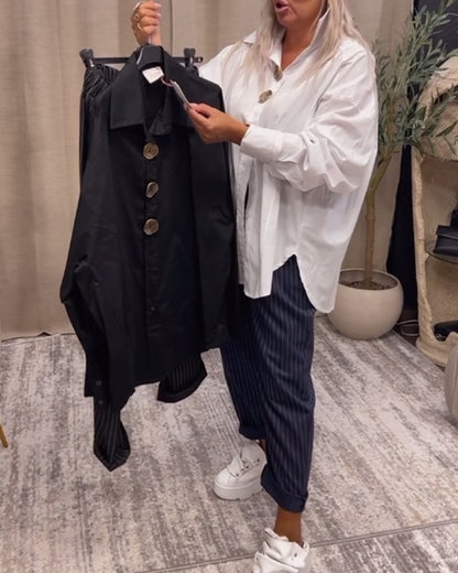 Elegantes Hemd mit Revers und Knöpfen - IdealeKleiden