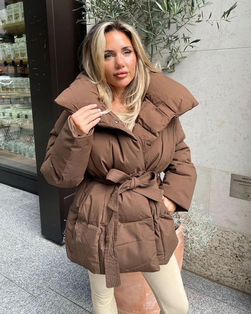 Stylische Lederjacke Geschnürt