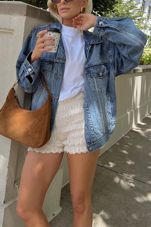 Mode Jeansjacke Mit Taschen