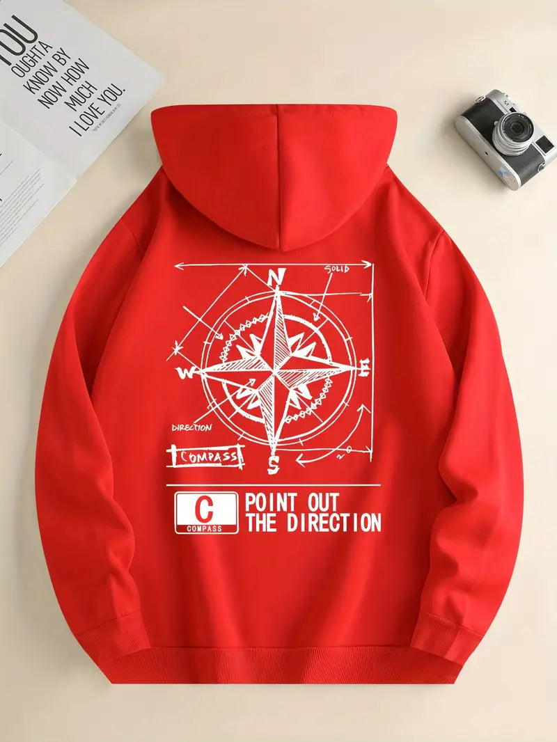 Herren Pullover Kapuze Sportlich Druck