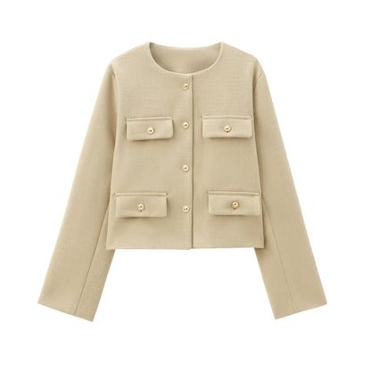Elegante Blazer Jacke Halsreiher Design