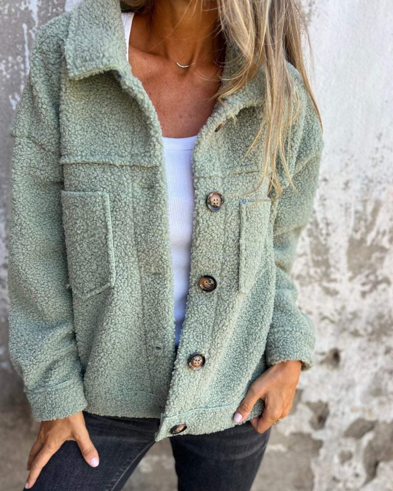 Eleganter Wollmantel Damen Revers Modell