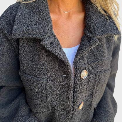 Herbstjacke Teddy Stoff Warm - IdealeKleiden