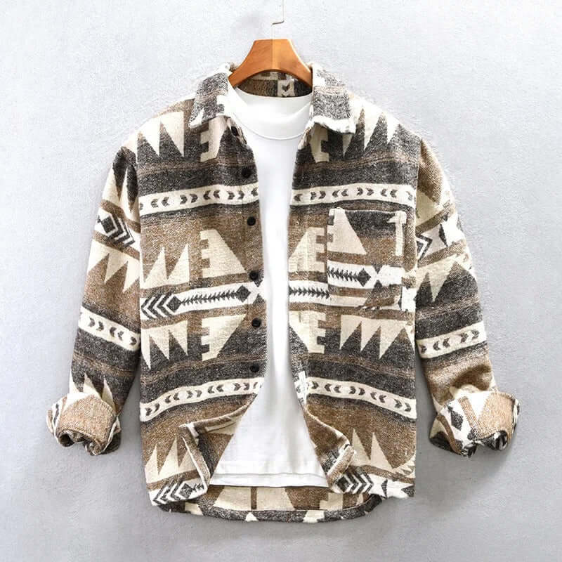 Stylische Aztec-Shirtjacke Südwestlich Chic