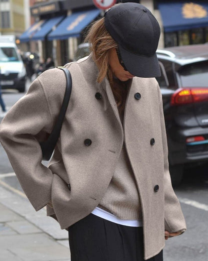 Übergroße Damenjacke Französischer Chic