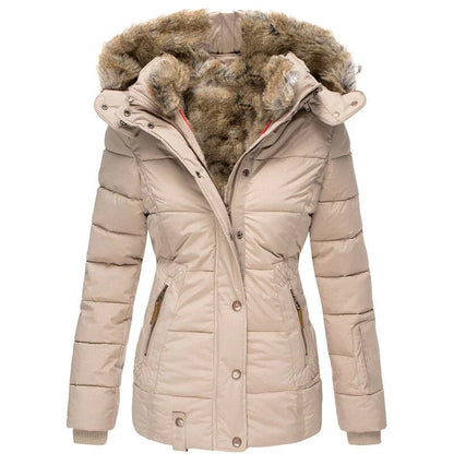 Winterjacke Damen Warm Futter Fellkapuze