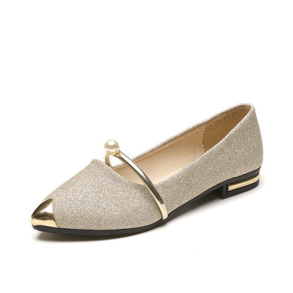 Damen Luxus Slipper Glitzer Obermaterial Perlenschmuck