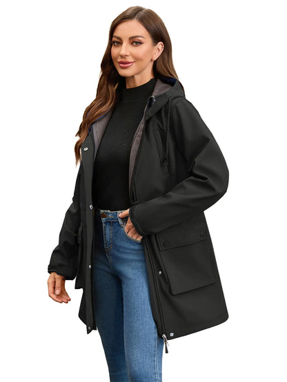 Wasserdichte Damenjacke Softshell Kapuze