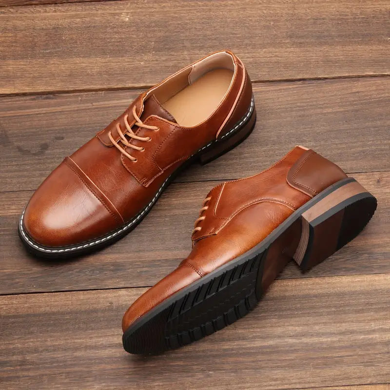 Harrison - Steve Herren Derby Schuhe Elegant Vintage Stil - IdealeKleiden