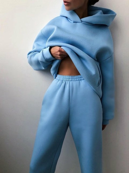 Warmes Winter-Outfit Kapuzenpullover Set