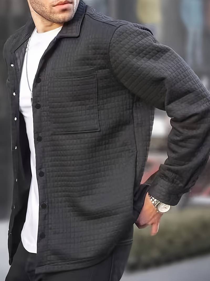 Stilvolle Herrenjacke Waffelmuster Optik