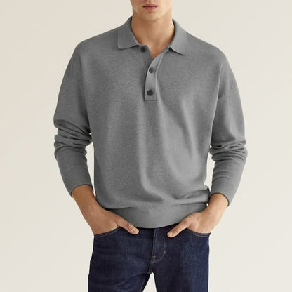 Modisches Langarm-Poloshirt für Herren