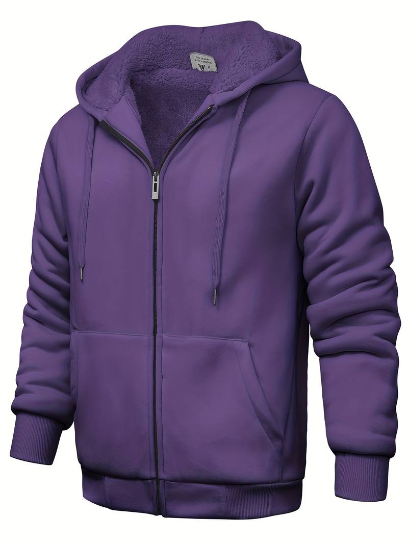 Einfarbig Kapuzenpullover modern Reißverschluss