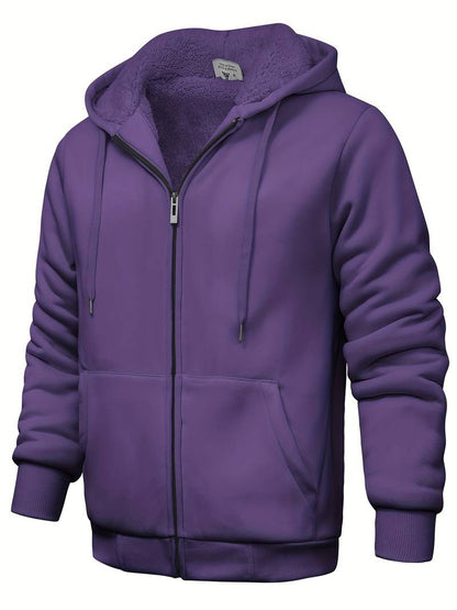 Einfarbig Kapuzenpullover modern Reißverschluss