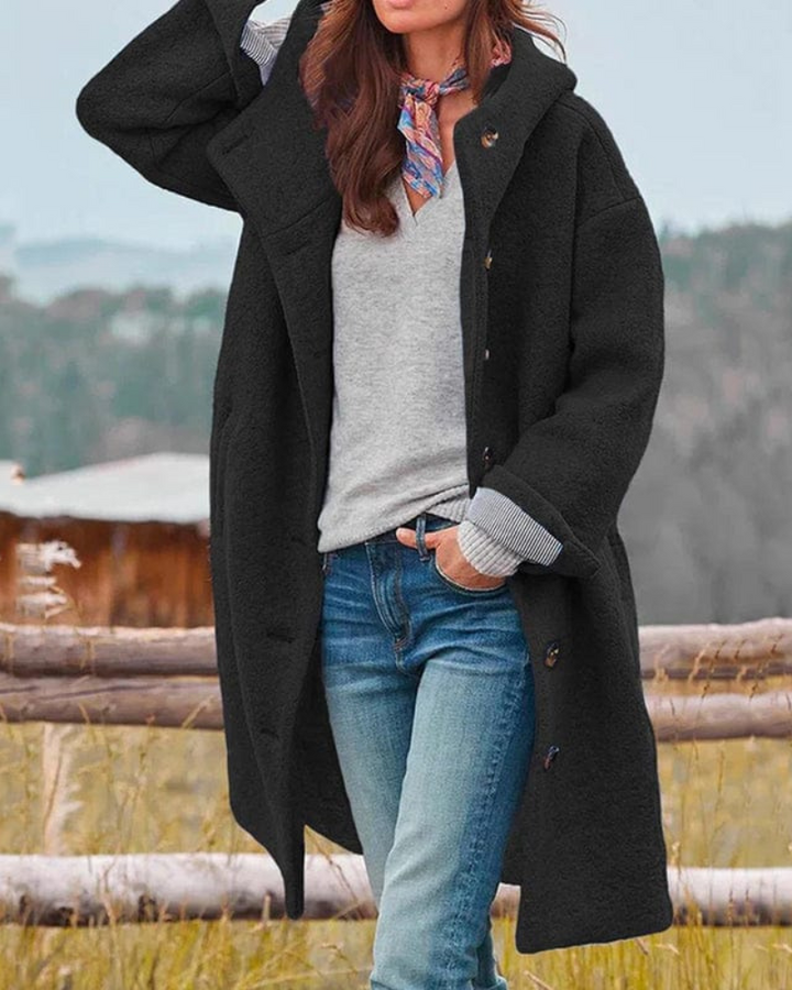 Stylisher Wintermantel Elegant Damenschwarz