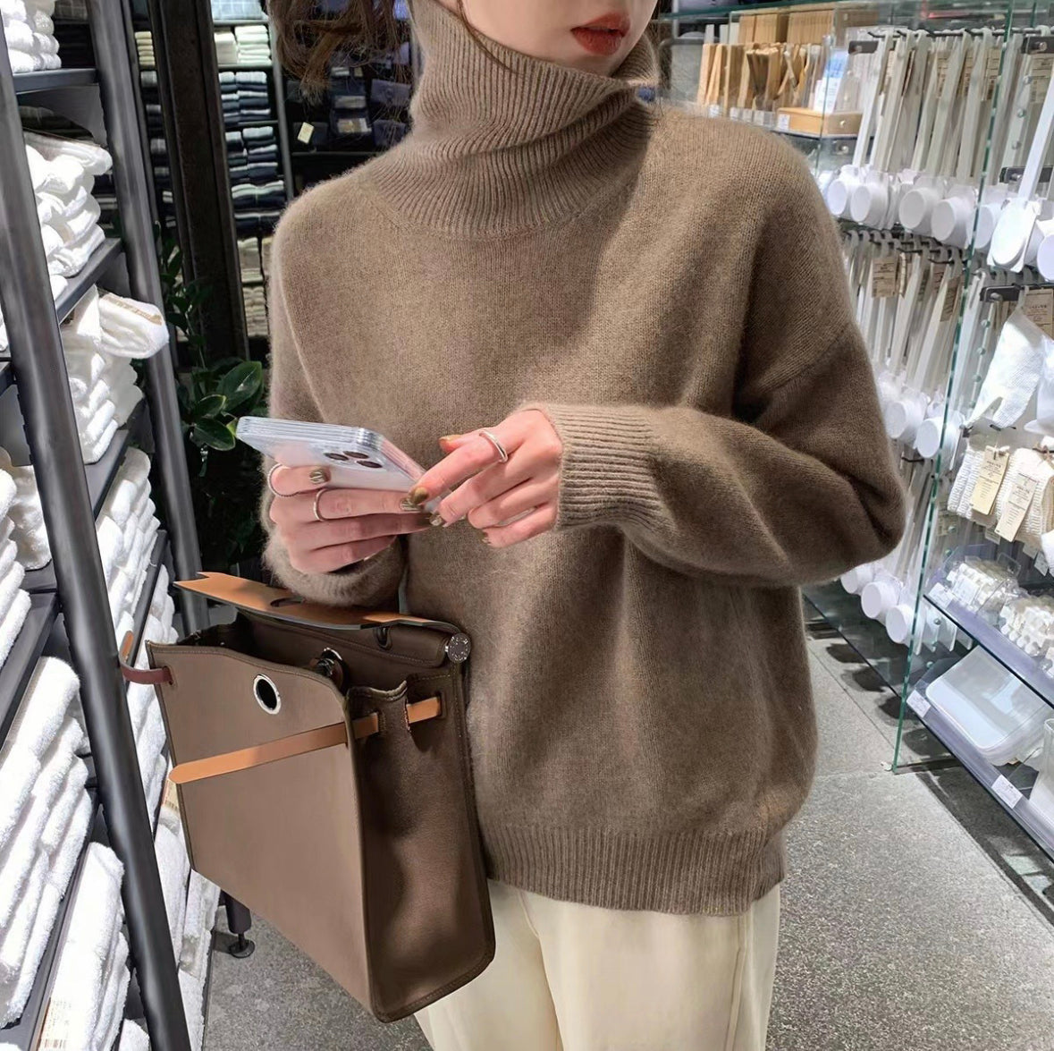 Kaschmir Rollkragenpullover Warm Für Kalte Tage