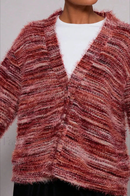 Stilvolle Strickjacke Vintage Streifen Look