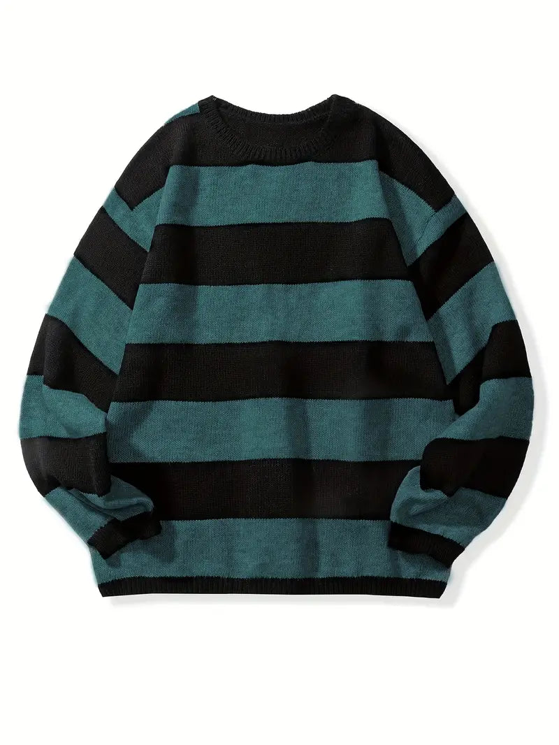Herren Pullover Gestreift Retro Style