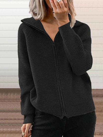 Warme Strickjacke Dicke Baumwolle Reißverschluss