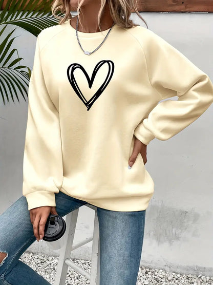 Eleganter Pullover Herz Muster Damen