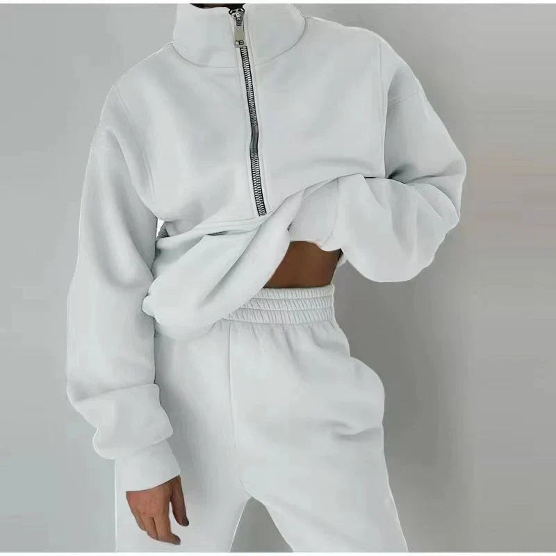 Damen Sweatshirt Herbst Trainingsanzug Set