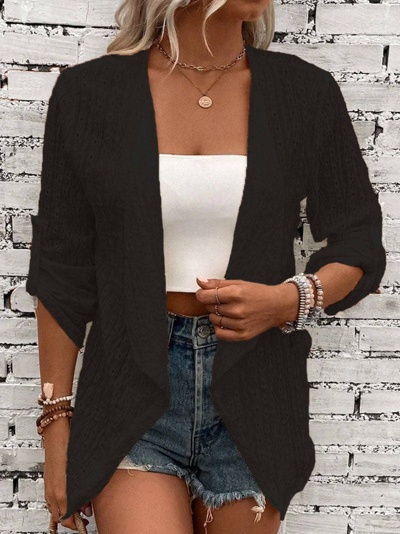 Frauen Cardigan Herbst Häkeln Entspannter Style