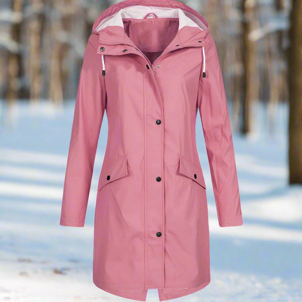 Kapuzenregenjacke Damen Locker Geschnitten