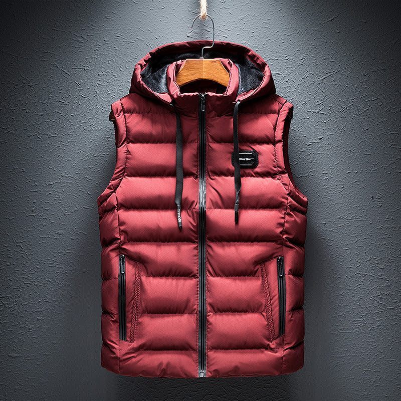 Herren Fleeceweste Kapuze Warm