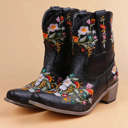 Wetterfeste Cowgirl Stiefel Vintage Look