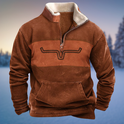 Herren Pullover Lässig Winterlich Halb-Reißverschluss