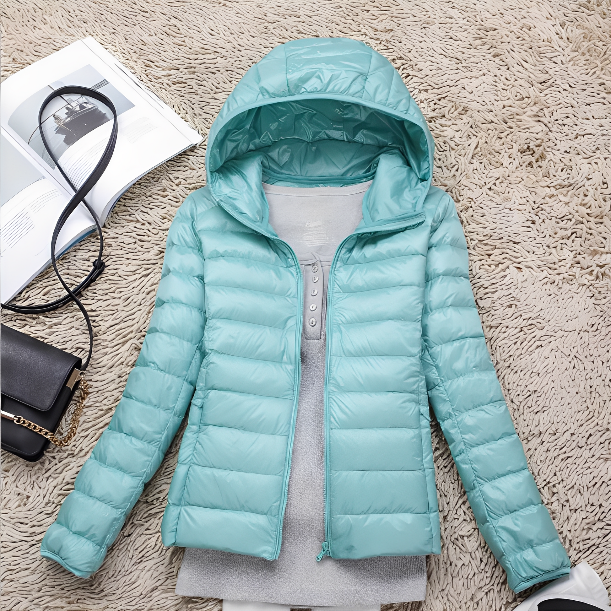 Schmale Damen Daunenjacke Bequem Warm - IdealeKleiden