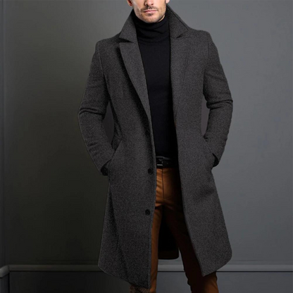 Herren Übermantel Lang Elegant Einreiher