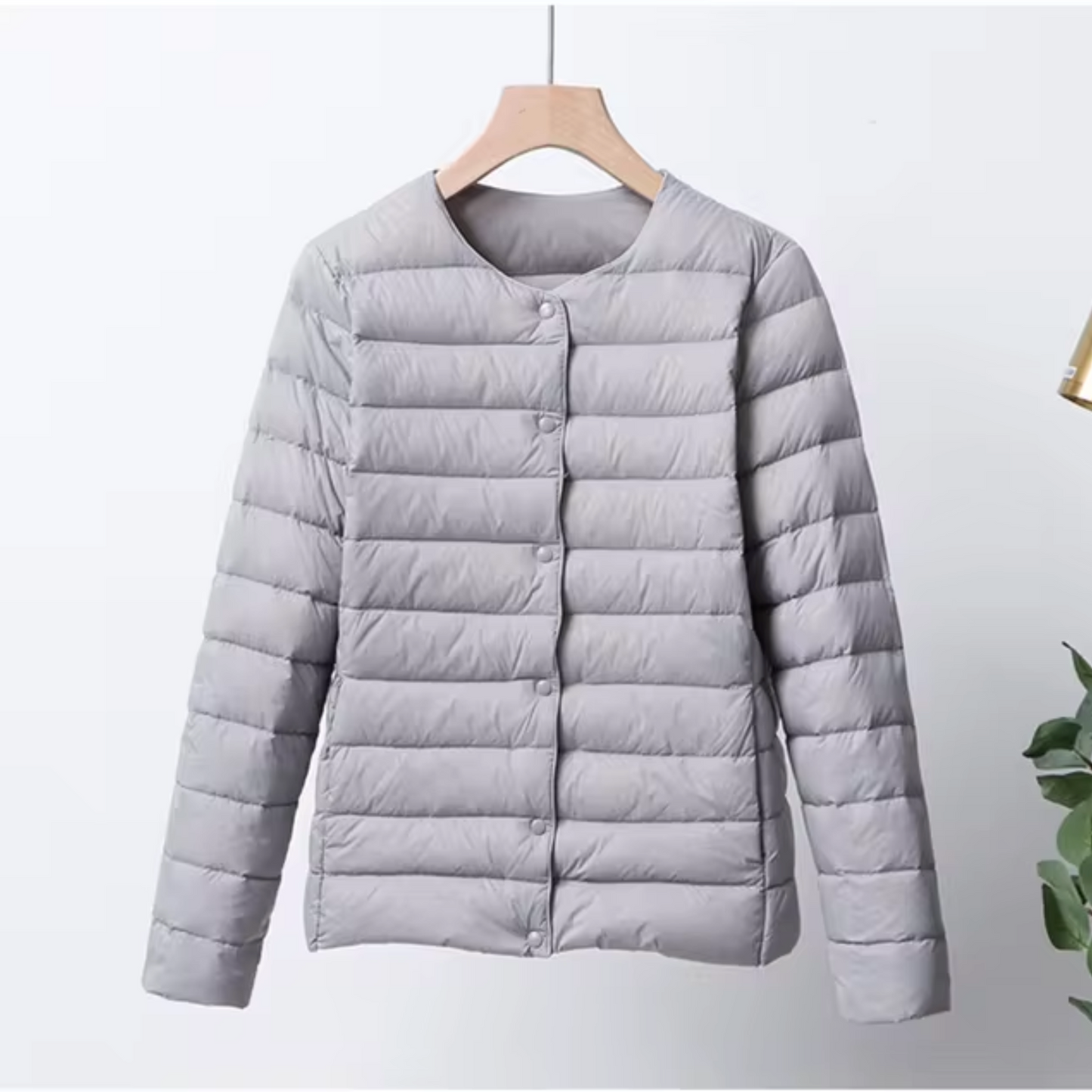 Daunenjacke Damen Slim Fit Leicht Wattierte Kapuzelessen Kurzjacke