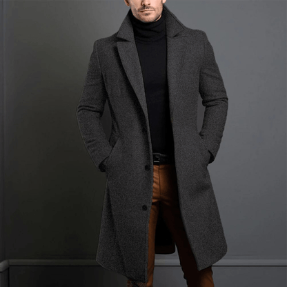 Herren Wintermantel Lang Warm Elegant