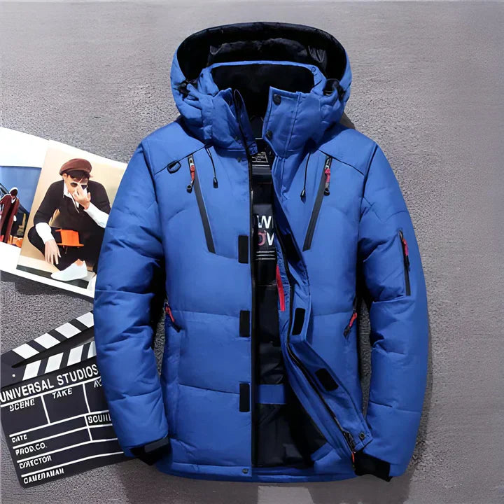 Herren Winterjacke Puffer Kapuze Warm