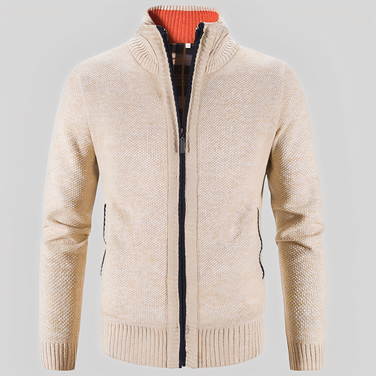 Praktischer Herren Cardigan mit Reißverschluss - IdealeKleiden