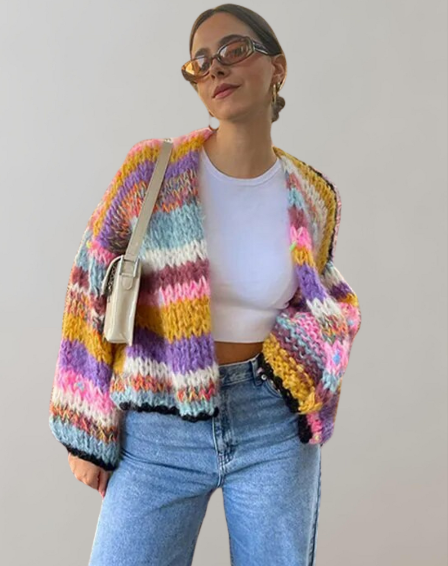 Übergroße Strickjacke Bunt Gemütlich