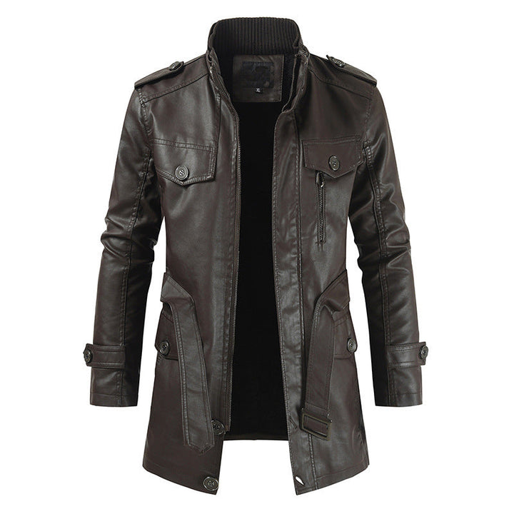 Stylischer Leder-Trenchcoat Herren Retro Design