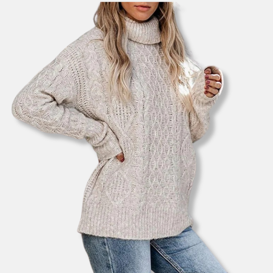 Weiche Rollkragenpullover Damen Tunika - IdealeKleiden