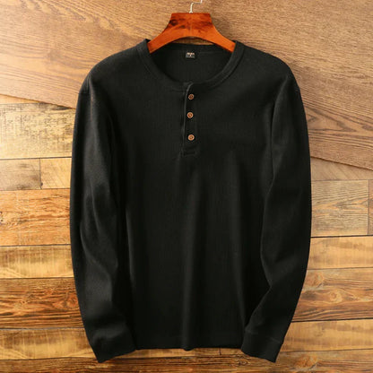 Herren T-Shirt Langarm Baumwolle Komfort