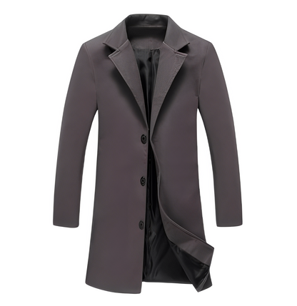 Eleganter Herren Wintermantel Wolle Schwarz
