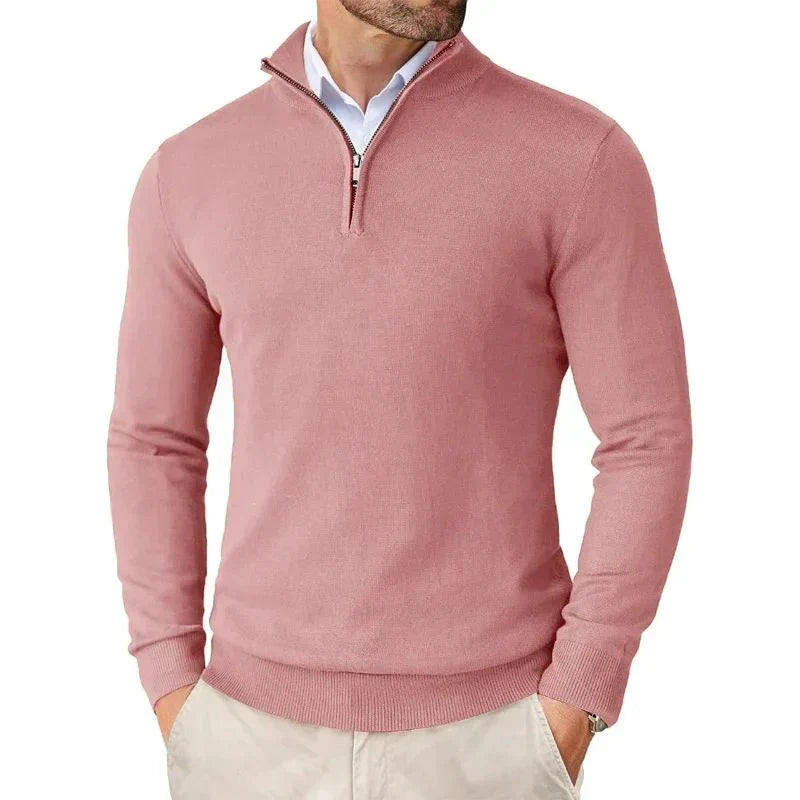 Herren Pullover Modern Halbzip Sweat