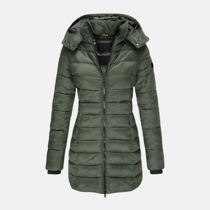 Winterjacke Damen Slim Fit Gepolstert Mit Kapuze