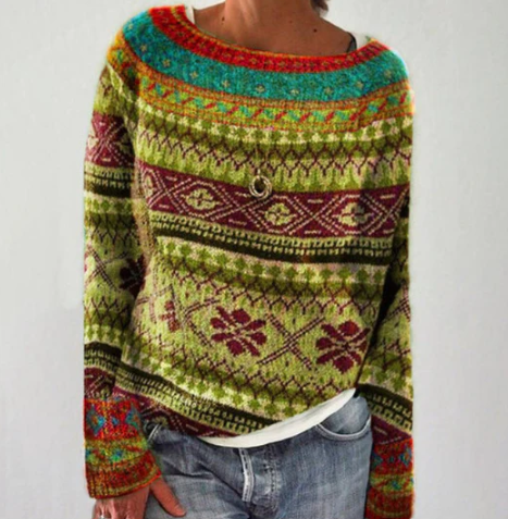 Damen Pullover Retro Stil