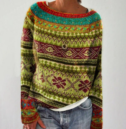 Damen Pullover Retro Stil