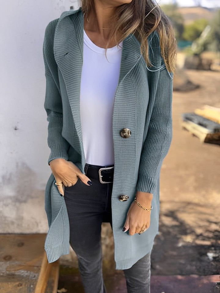 Langer Damen Cardigan Kapuze Bequem